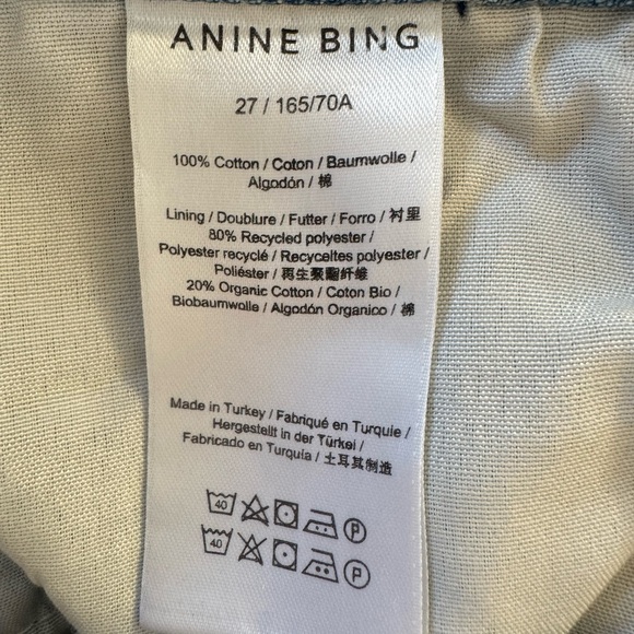 Anine Bing Fritz Jeans Baltic Blue NWT 27 - Picture 5 of 9